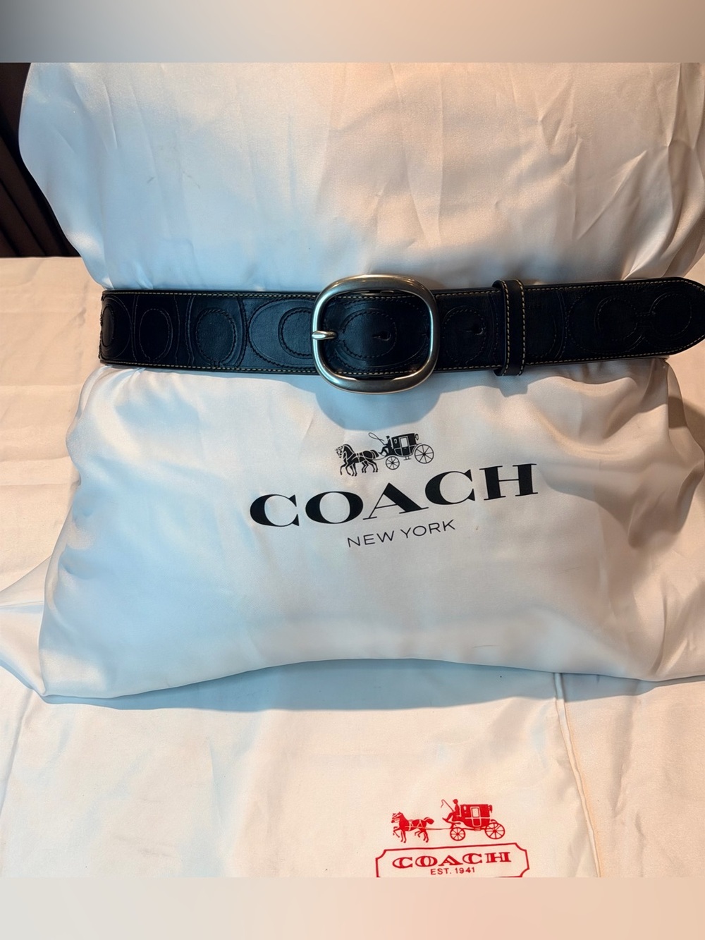 Coach 2018 Signature Embossed Buckle Belt (#C8 90080) Large - Picture 9 of 9